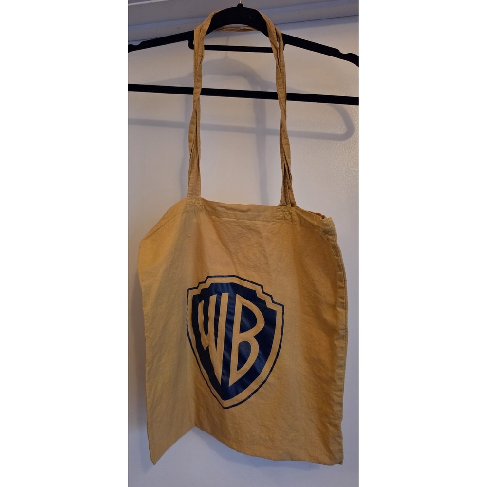 Warner Bros. Womens Beige Canvas Tote Bag 14in Casual Shoulder Handbag